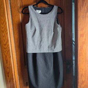 AGB Byers California Womens Sleeveless Dress Buffalo Check Black & White Size 10
